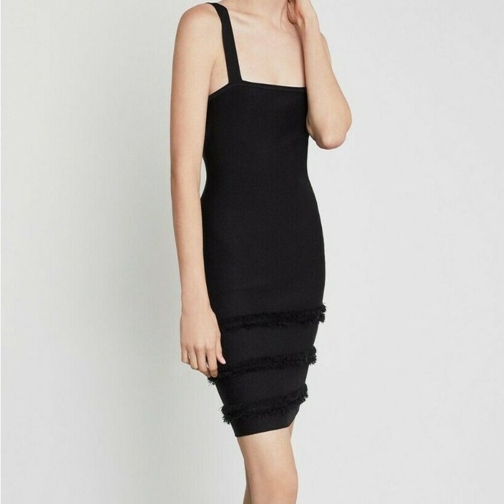BCBGMaxAzaria Black Bodycon Bandage Sheath Dress Size XS